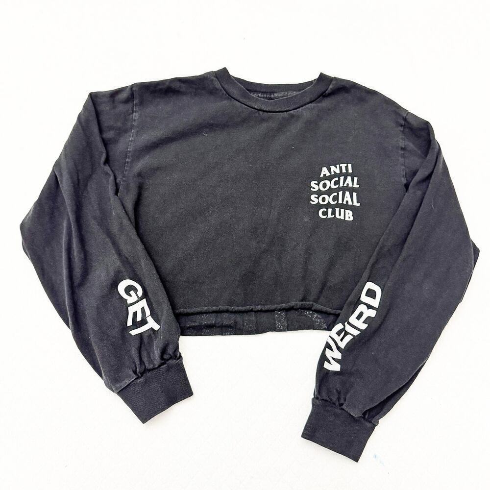 Anti Social Social Club Get Weird Long Sleeve Crop Top T-Shirt Size Small